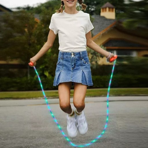 LED nylonové švihadlo, 2,5M, pre deti