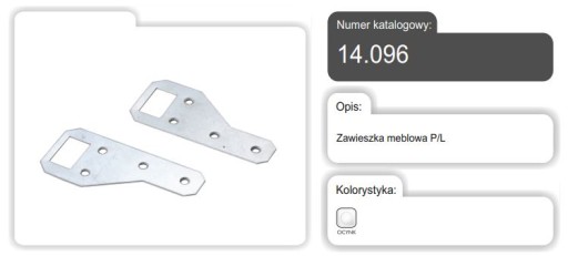 UHOLOVÝ NÁBYTOK VEŠIAK PRE NÁBYTOKSKÉ SKRINÍKY P/L 14,096 AMIX