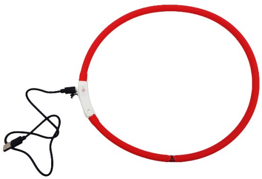 SVIETIACI LED Obojok PRE PSA A MAČKU 70cm ČERVENÝ USB NASTAVITEĽNÝ VODEODOLNÝ
