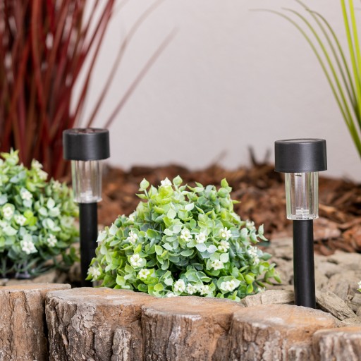 LED SOLÁRNE ČIERNA ZEMNÁ LED ZÁHRADNÁ LAMPA, VRÁŽANÁ, STĹPIKOVÝ OSTÍK