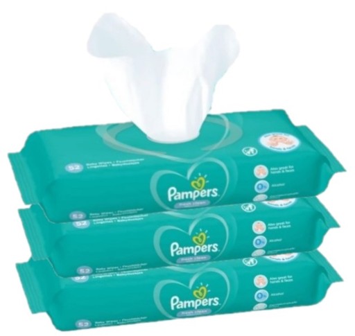 PAMPERS FRESH CLEAN VLHČENÉ Utierky 3 x 52 KS