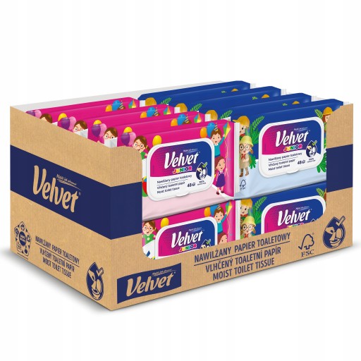 Vlhčený papier junior Velvet 48 ks.