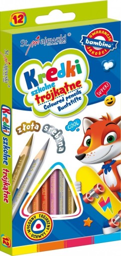 Trojuholníkové ceruzky BAMBINO, 12 farieb