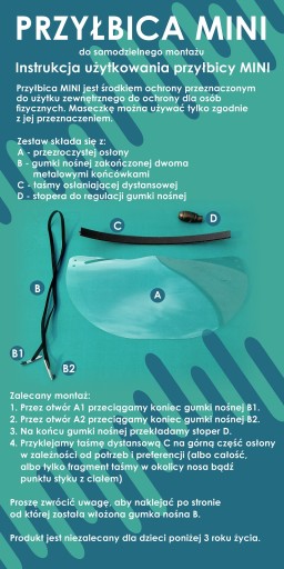 Mini priehľadná maska s 2 elastickými pásikmi