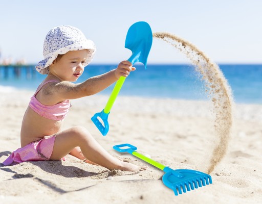 VEĽKÁ LOPATA A HRABĽA DO PIESKU NA PLÁŽOVÉ PÍSOMSKO 44 cm SET PRE DETI