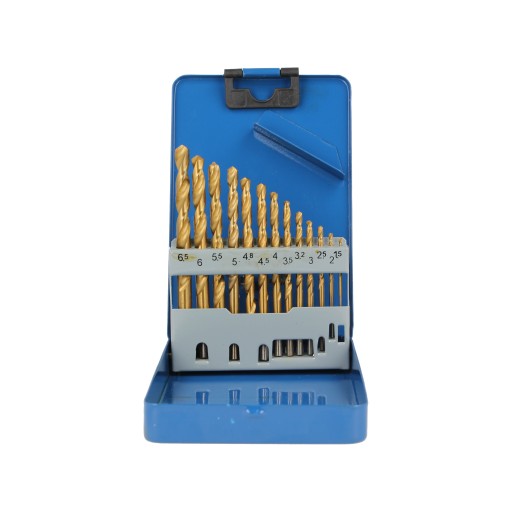 Sada vrtákov, sada TITANIUM HSS vrtákov do kovu, 13 kusov, 1,5 mm - 6,5 mm