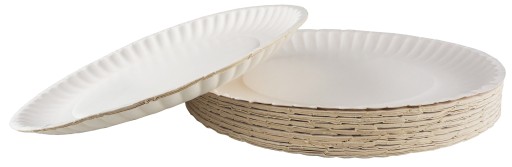 Papierové taniere, cateringové taniere, biele, 23 cm, 50 ks