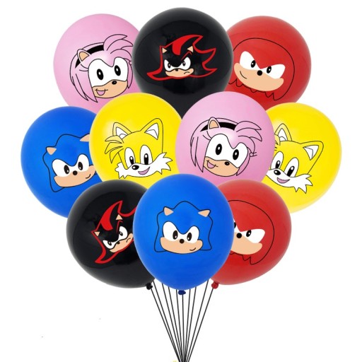 BALÓNOVÉ LATEXOVÉ BALÓNY SONIC NARODENINOVÁ SADA 10 ks