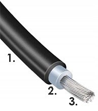 KÁBEL Solárny kábel FOTOVOLTAIKA 1x4,0mm2 Čierny 1m H1Z2Z2-K1X4MM-BX1