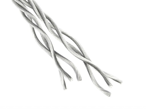 LANO Nerezové lanko z nehrdzavejúcej ocele, odolné voči kyselinám, 4 mm, 7x7, odolné voči kyselinám, A4, 5m