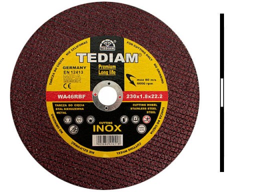 REZNÉ KOTOUČE NA ŠTÍT NA KOV, INOX OCEL 230x1,8 TEDIAM PREMIUM 230 x 1,8