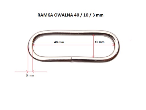 Oválny kožený rám 40 / 10 / 3 mm 10 kusov, strieborný