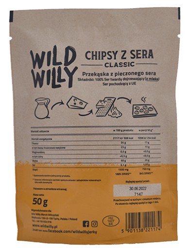 Wild Willy Zrejúce syrové lupienky 50g