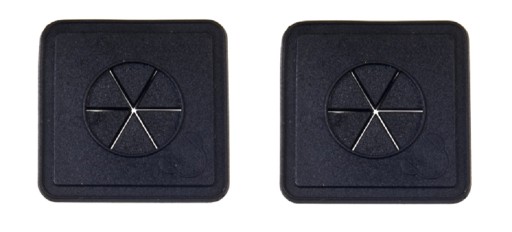 Patch káblová priechodka pre slúchadlá, gumená, čierna, štvorcová, 2 ks.