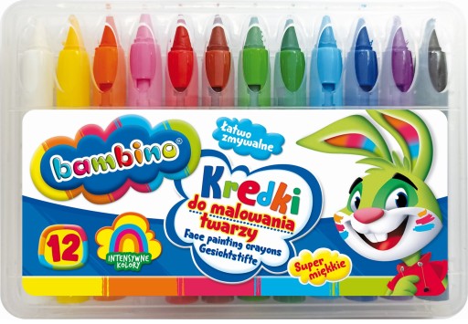 BAMBINO pastelky na maľovanie na tvár a telo, 12 KOL