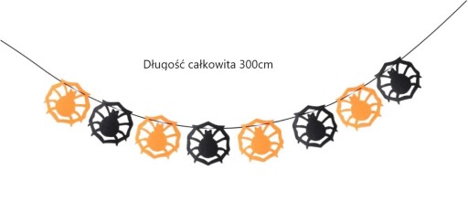 Filcový girlandový pavúk Banner pre halloweensku plstenú dekoráciu