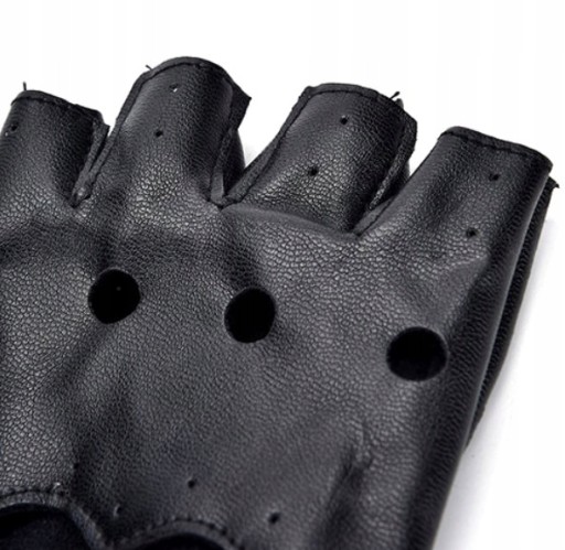 Rukavice Čierne kožené bozkávacie palčiaky punk CAR Women's Leather