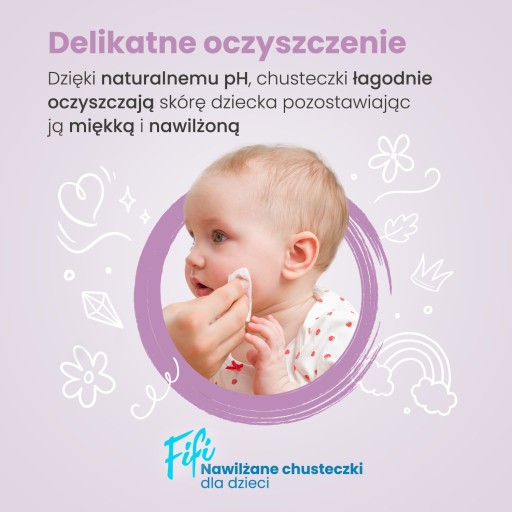 FIFI UBÚRKY VLHČENÉ VODOU 98% PRE DETI D-PANTHENOL ALLANTOIN 80 ks.