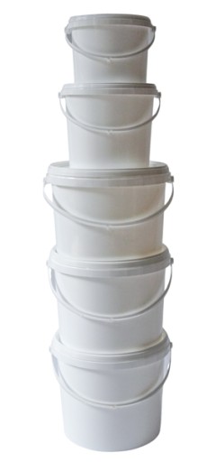 Plastové vedro s vekom, 5 l, biele vedro