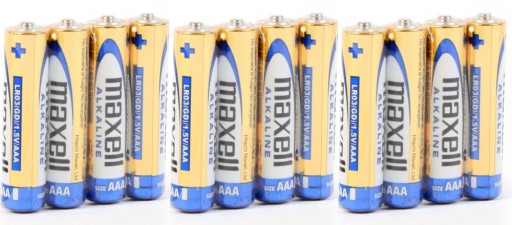 Maxell Alkaline LR03 AAA 1,5V Napájanie x 12 batérií