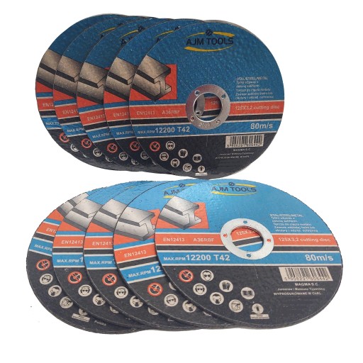 Oceľové kotúče na kov 125x3,2 kotúče 125mm 10 kusov 125x22,2