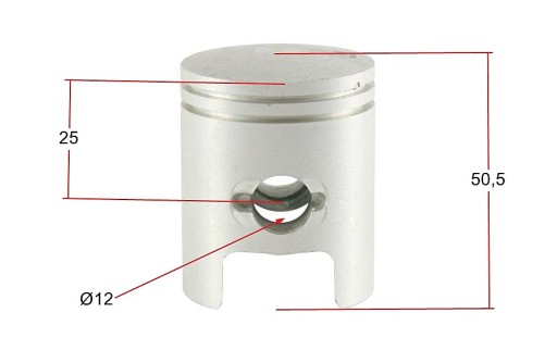 Sada piestov skútra pre HONDA DIO AF ZX HORIZONTAL 35, 40,50 mm čap 12