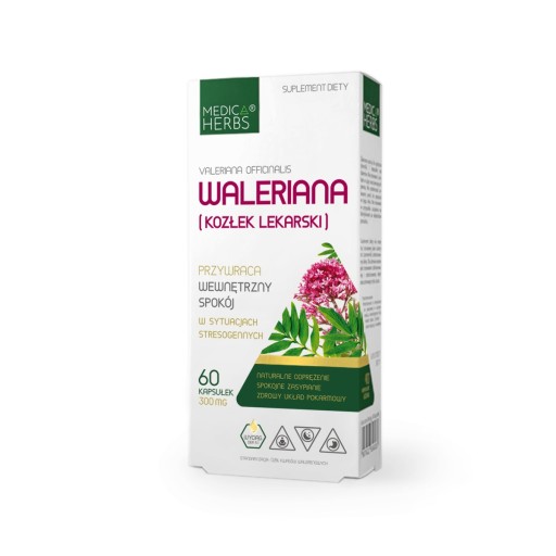 Medica Herbs VALERIANA Valeriána lekárska 60 kapsúl DOBRÝ RELAX HLOBOKÝ SPÁNOK