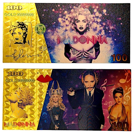 MADONNA Jedinečná ZLATÁ BANKOVKA Zberateľský DARČEK PRE FANOUŠKA
