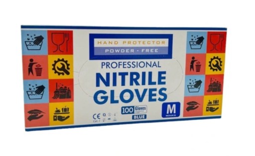 Rukavice HAND PROTECTOR nitrilové, veľkosť XL, modré, 100 ks.