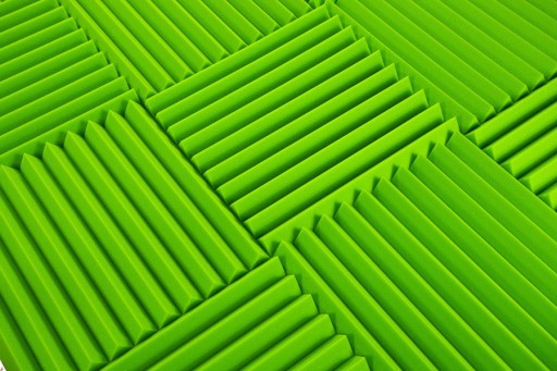 3D akustický nástenný panel, ZELENÝ absorbér, trojuholník, nástenný panel