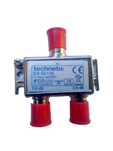 2-pásmový TVSAT DVBT rozbočovač ES-02+N TRATEC TECHNETIX 5-1000 MHz 3,6 dB