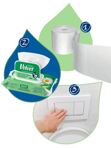 Zamatový vlhčený toaletný papier CHAMOMILE 1 ks
