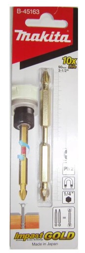 Bit obojstranný hrot MAKITA B-45163 bit PH2 x90 pre skrutkovač silný GOLD