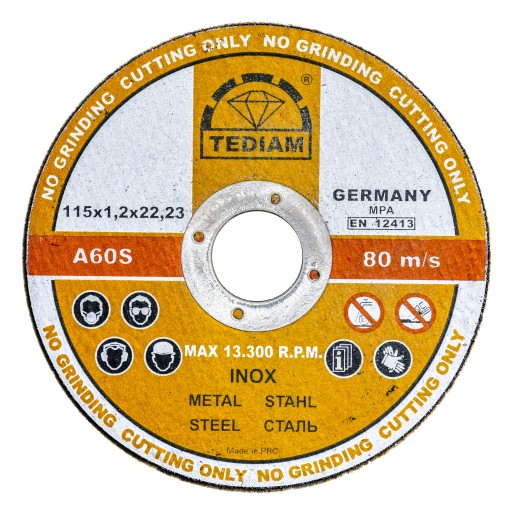 DISKY KOVOVÉ REZNÉ KOTOUČE INOX OCEL 2v1 115 x 1,2 TEDIAM STRONG 10 KS