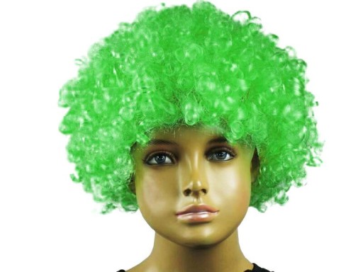 AFRO ZELENÁ Parochňa, ZELENÉ kučeravé VLASY