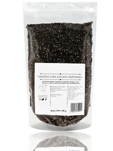 CHIA SEMIENKA ŠPANIELSKOU ŠALVI 500g ČIERNA