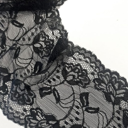 ČIPKA ELASTICKÁ 15,5 CM - ČIERNA