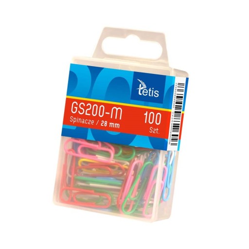 Kancelárske klipy, mix farieb, 100 kusov