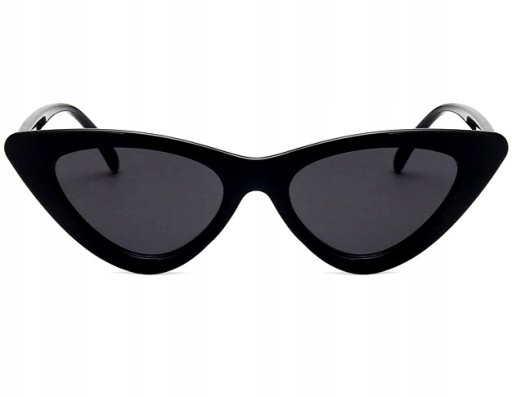 Okuliare CAT'S EYE, čierne, Obdĺžnikové retro letecké slnečné okuliare pre ženy
