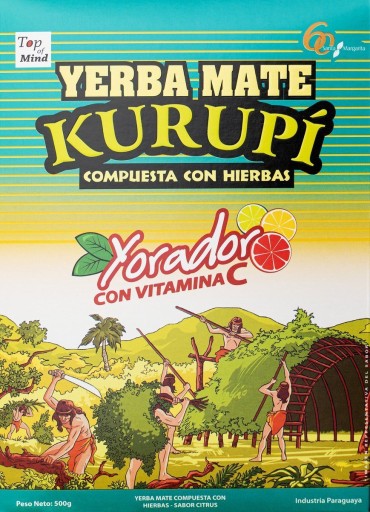 Yerba Mate Kurupi Sabor Citrus Yorador 500g 0,5kg Terere CITRÓN