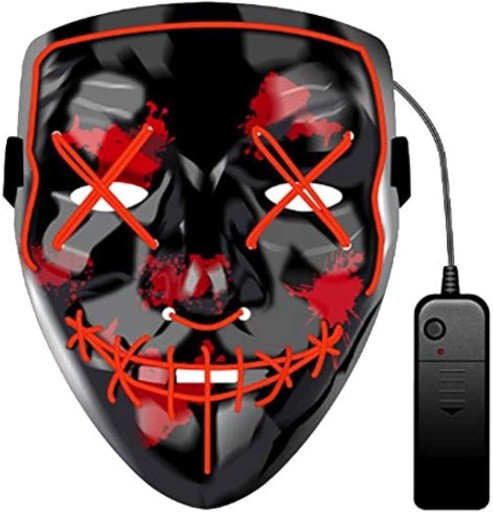 PURGE LED MASKA NA SILVESTRA SVIETIACA LED DISPOSSIEM S PARTY NA DIAĽKOVÉ OVLÁDANIE