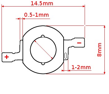 DIÓDY 1W Biele Full Spectru Bridgelux Dual 2*23*45mil