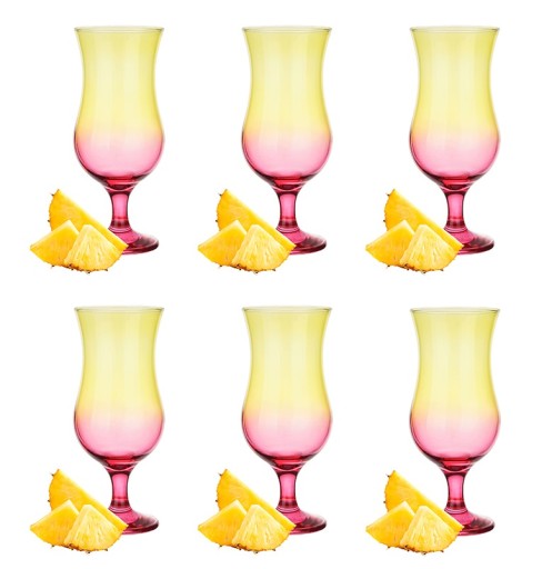 KOKTAILOVÉ POHÁRKO 420ml ŽLTO-RUŽOVÉ, NÁPOJ