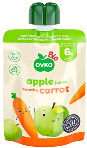 *Jablkovo-mrkvové* pyré >6 mesiacov BIO 90g OVKO