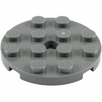 LEGO Plate 4x4 kruh 1ks DBGray 60474 4528323 Nové
