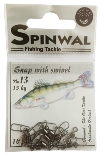 Spinwalový zatvárací špendlík s obratlíkom veľkosť 13/15kg (10ks)