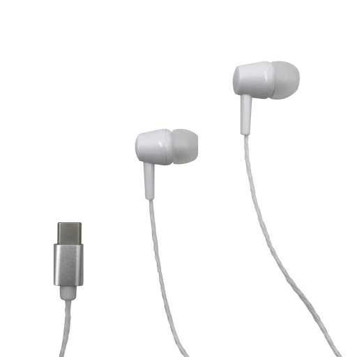 Slúchadlá do uší USB-C typu C s mikrofónom, biele