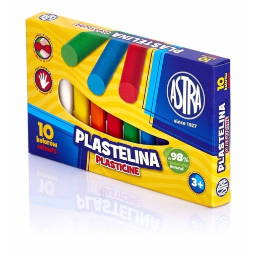 ŠKOLSKÉ Plastelína ASTRA 10 INTENZÍVNYCH FARIEB, jemná