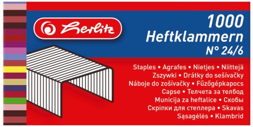 Kancelárske ZOŠÍVAčky do ZOŠÍVAČKY Náplne Sada 1000 ks. 24/6 Herlitz NEREZ NEREZ