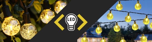 SOLÁRNA GARLANDA 5 m 50 LED solárnych záhradných svietidiel 5 m